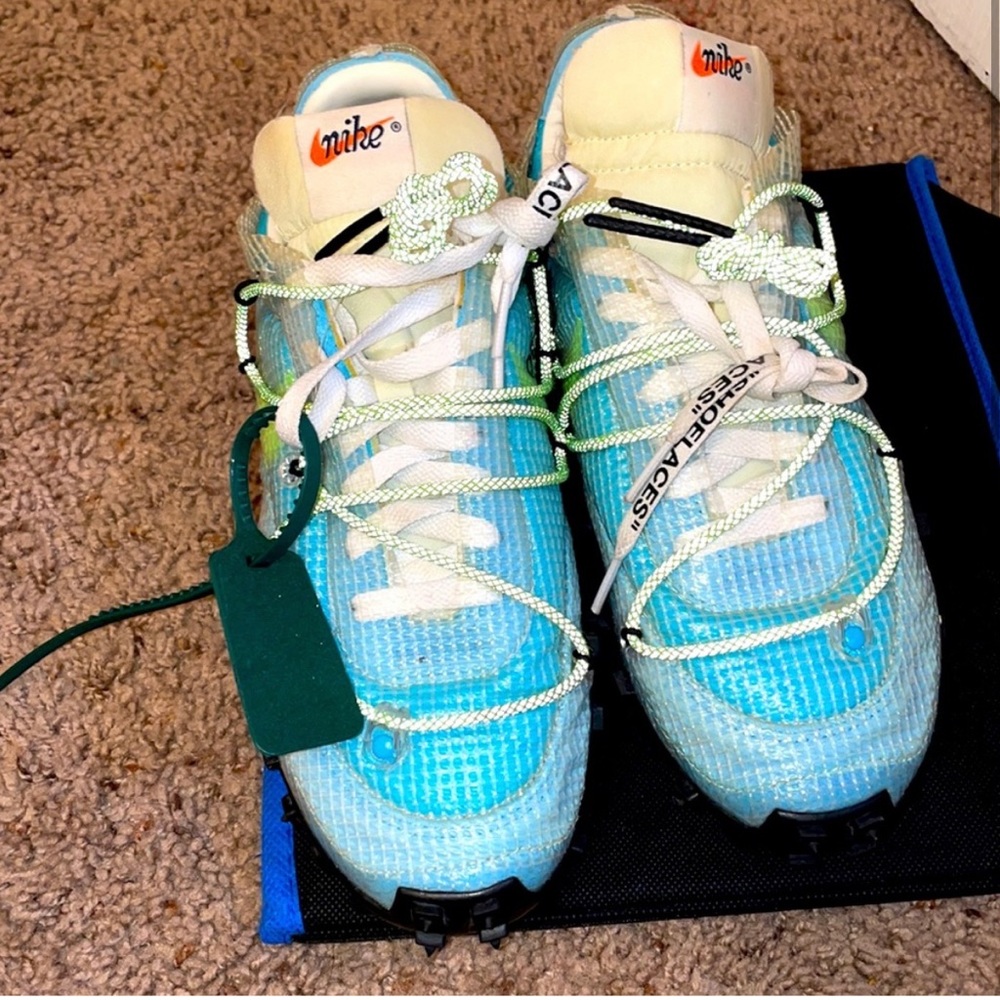 off white waffle racers blue and green size 8.5 in women’s